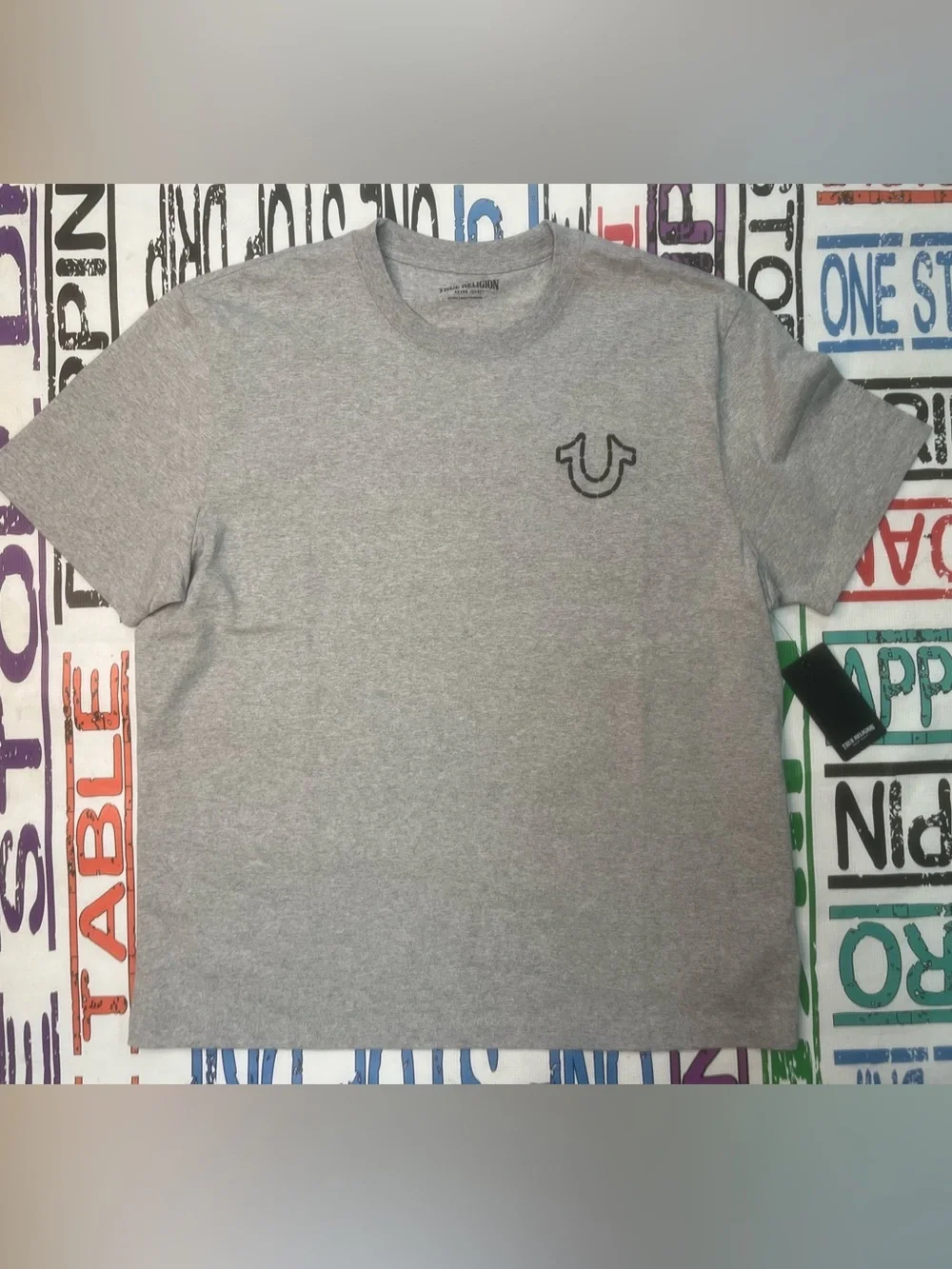 Sz 2xl True Religion Gray Crewneck Tee with Subtle Logo